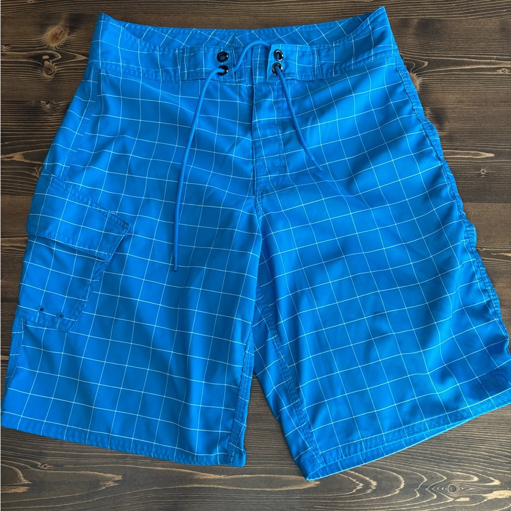 The North Face Blue Grid Men's Board Shorts